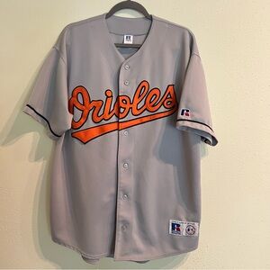 Vintage 90’s Baltimore Orioles Russell Athletic Grey-Orange MLB Jersey Men’s XL
